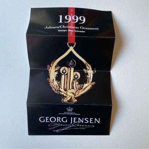 Georg Jensen Gold Plate 1999 Christmas Candles Ornament mobile collection - Picture 3 of 9